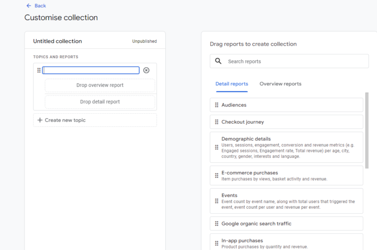 Customise collection interface