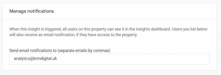 managing custom insight notifications in GA4
